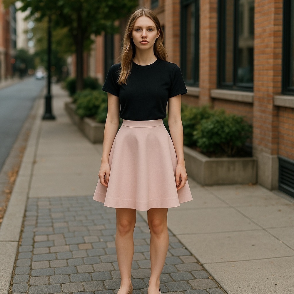 [WOMEN] CHIC WISH A-Line Skirt S Light Pink | NWOT Pastel - Picture 3 of 8